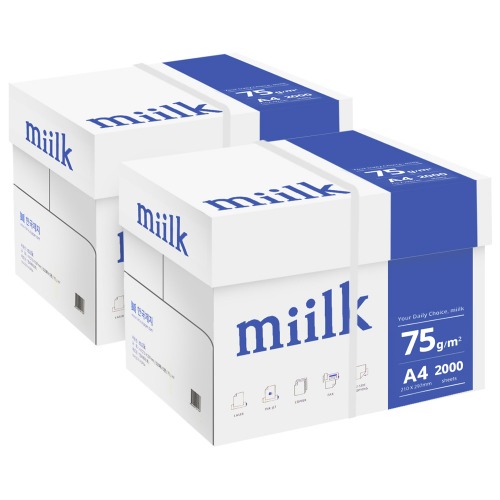 밀크 A4 복사용지(A4용지) 75g 2000매 2BOX