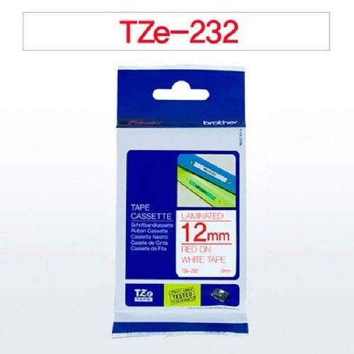 브라더 테이프카트리지(TZe-232/12mm/흰색/적색문자)_N6602430