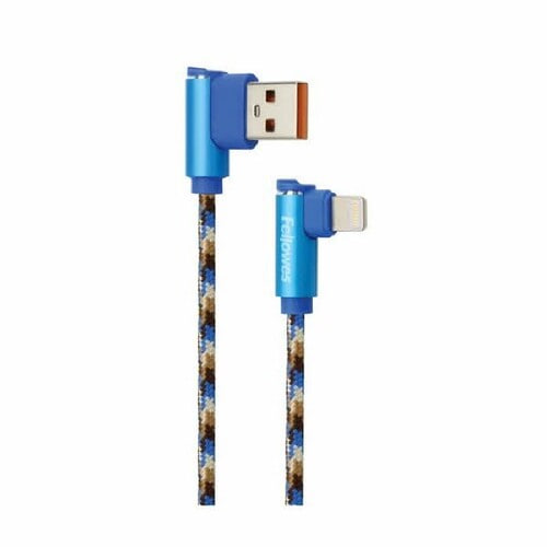 직각형 USB 데이터 충전케이블 (라이트닝 8핀/1M/블루/펠로우즈)_N1403650
