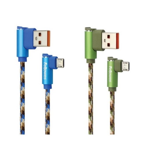 직각형 USB 데이터 충전케이블 (마이크로 5핀/1M/그린/펠로우즈)_N1402200