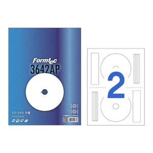 CD/DVD용 라벨(CD2칸/100매 IJ-3642AP/내경17.5mm/폼텍)_N1322100
