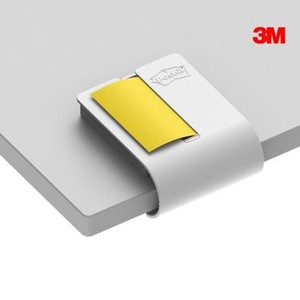 3M 포스트잇 강한점착용 클립 디스펜서 CD654 화이트/리필:그리움노랑_N3589200