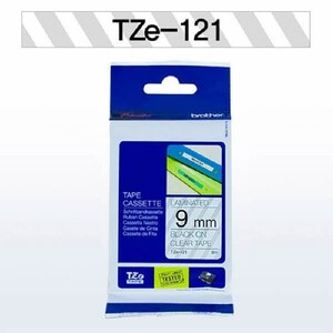 브라더 테이프카트리지(TZe-121/9mm/투명/흑색문자)_N6322400