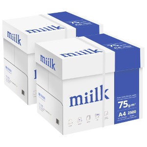 밀크 A4 복사용지(A4용지) 75g 2500매 2BOX